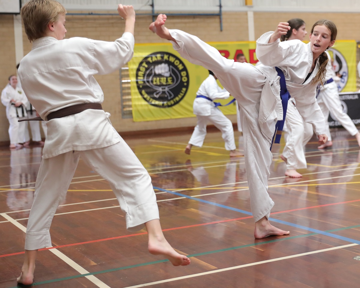 First Taekwondo Perth free sparring children First Taekwondo Perth free sparring children
