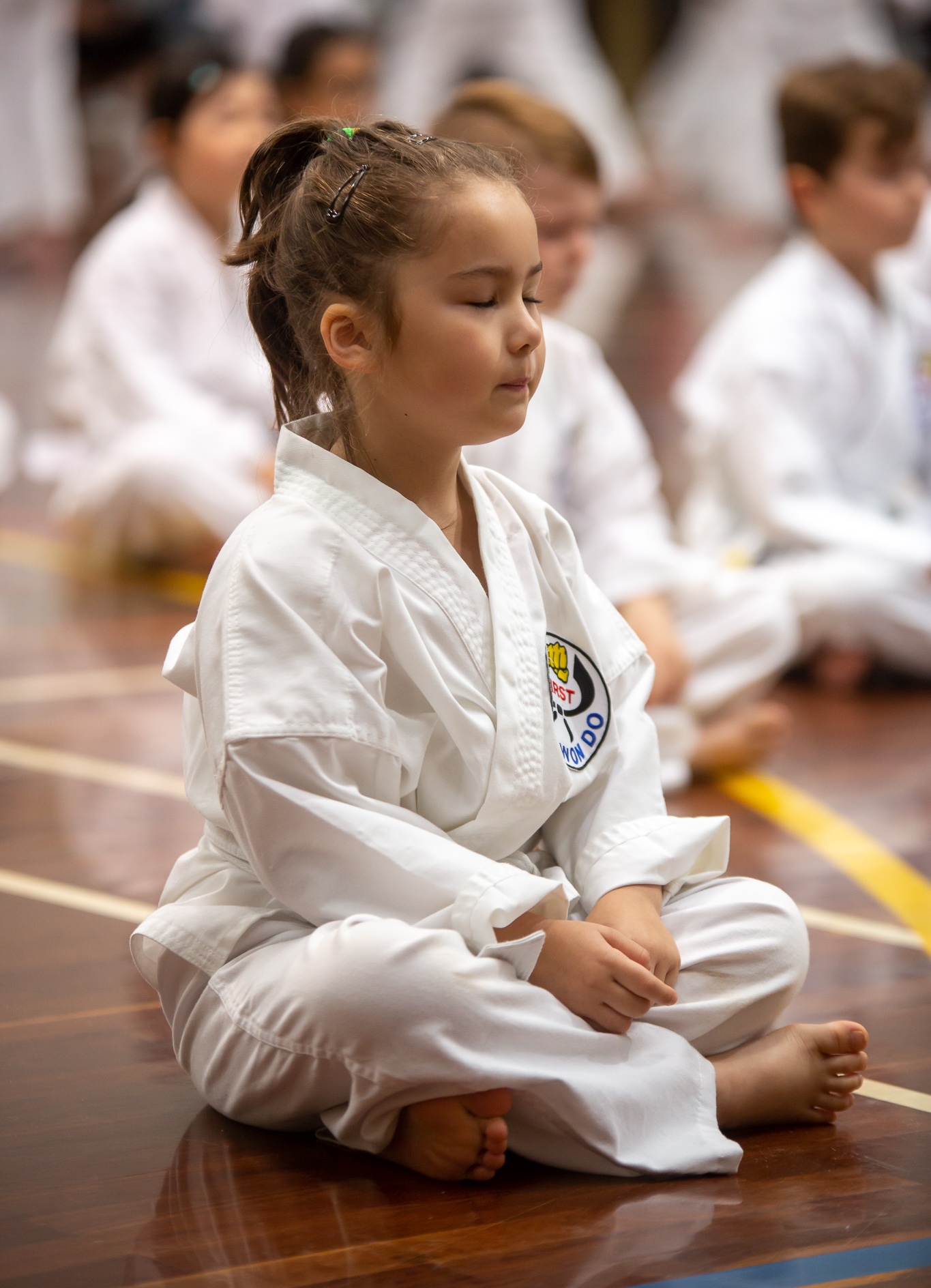 First Tae Kwon Do Perth WA First Tae Kwon Do girl meditation